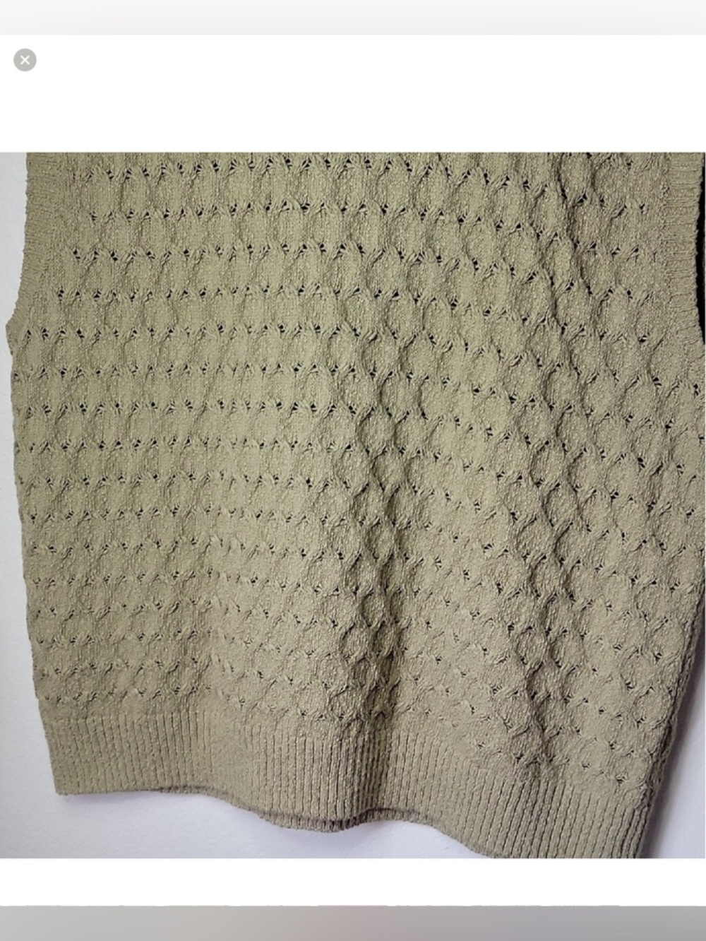 Free People Olive Green Turtleneck Cable Knit Sleeveless Sweater Size M - Picture 9 of 11